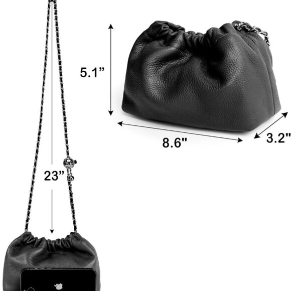 Trendy Dumpling Women's Crossbody Bag - Evening Clutch Vegan & Genuine Leather H - Picture 5 of 7